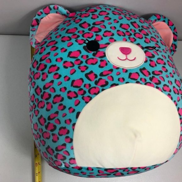 Squishmallows Chelsea The Blue Leopard Plush 16" Cat Kitty Meow Pink Spotted - Picture 11 of 12